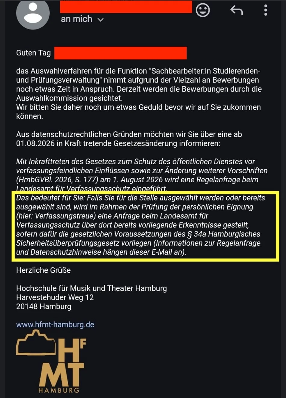 Hamburger Hochschule: Geheimpolizei prüft einfache Büromitarbeiter