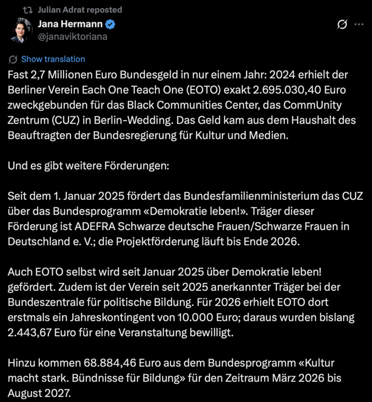 Das reicht für die Rassentrennung in den gesamten Berliner Verkehrsbetrieben