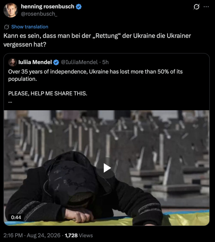 Kann es sein, dass man bei der „Rettung“ der Ukraine die Ukrainer vergessen hat?