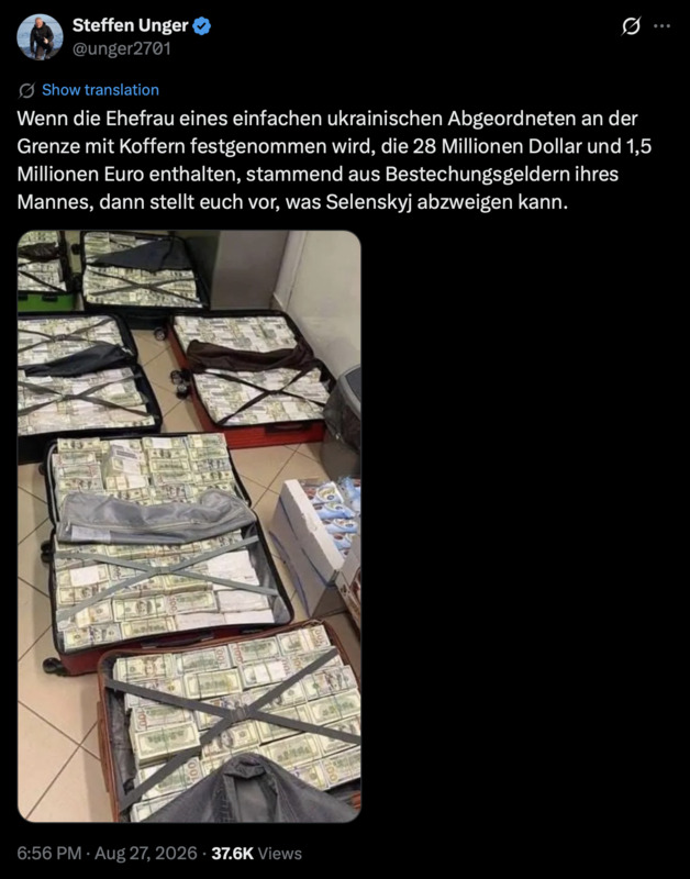 Bestimmt ist Selensky der einzige Ehrliche in seiner Regierung