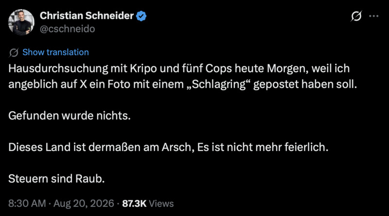 Nicht vergessen: in Deutschland immer den Bademantel bereit halten