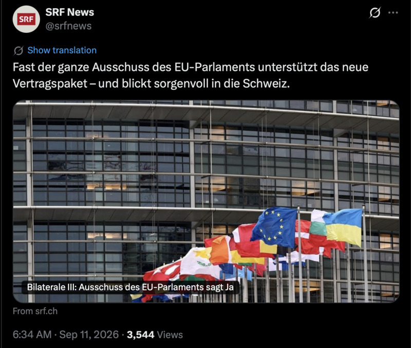 Das EU-Reich unterstützt die Annexion und Unterwerfung der Schweiz.