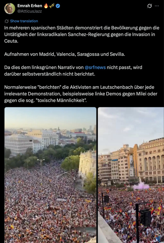 Sind wohl nicht nur in Madrid, die Demos