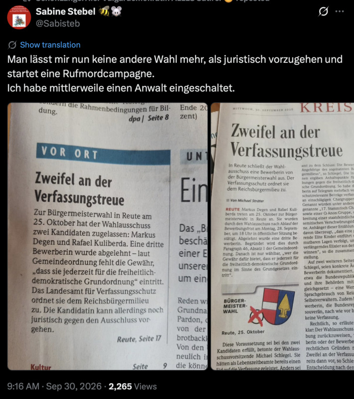 Stebel wird nun mit Rufmord überzogen