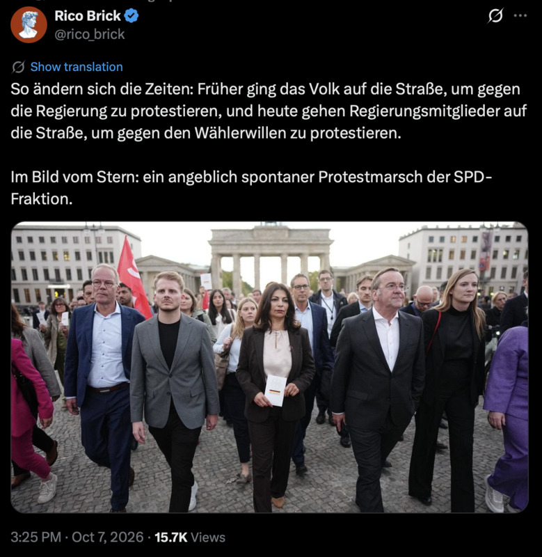 Früher nannte man eine Regierungsdemo eine Parade